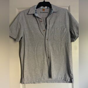 Men’s Tailor Vintage Light Gray Button Shirt, Size M